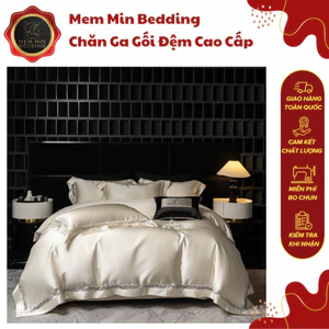 Bộ Chăn Ga Gối Lụa Satiin Cao Cấp Sợi Tơ Tằm Tự Nhiên Thiết Kế Ấn Tượng Sang Trọng - MemMinbedding Luxury
