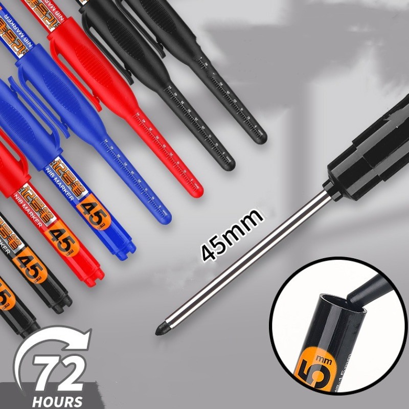 [Nổi bật] Bút đánh dấu mực bổ sung 3 màu 45mm - Đồ dùng học tập văn phòng - Bút vẽ đầu dài - Thường trực, dầu, chống thấm nước, sấy nhanh - Dụng cụ chế biến gỗ lỗ sâu