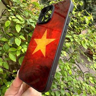 Ốp kính Lá cờ đỏ sao vàng tổ quốc iphone 17 16 15 14 13 12 11 x xs xr 8 7 6 pro max plus mini 6s 6g 7g 8g 6p 7p 8p
