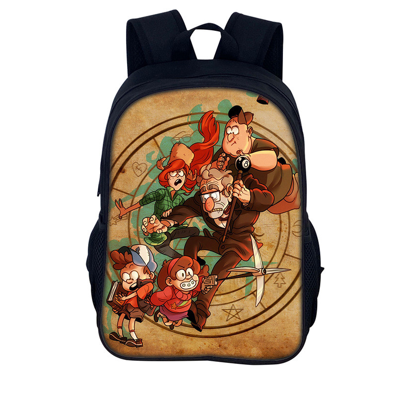 Ba lô dung tích lớn Weird Town Gravity Falls - Túi học sinh hai vai thời trang cho thanh thiếu niên