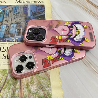 Anime Dragon Ball Majin Buu Pink Matte Phim Hoạt Hình Vui Nhộn Vỏ Điện Thoại Cho iPhone 17 16 15 14 13 Pro Max