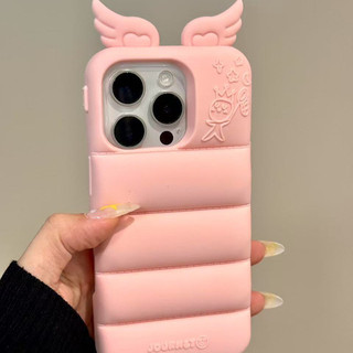 Ốp điện thoại túi khí cánh thiên thần ba chiều tiên tiến cho iPhone16 15 14 13 Pro Max bảo vệ camera chống sốc chống rơi mặt sau mềm