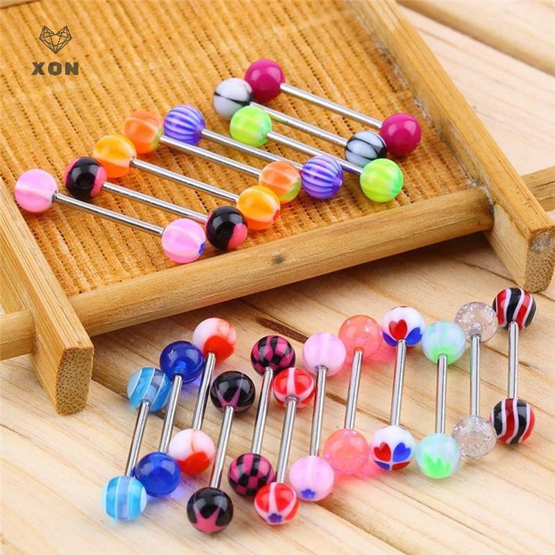 XON Sẻ 20/50/100 khuyên xỏ lưỡi bằng thép không gỉ chất lượng cao