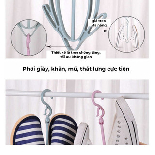 Móc phơi giày đa năng BUNA bằng nhựa cao cấp,phơi giày dép xoay 360 độ thông minh tiện dụng.