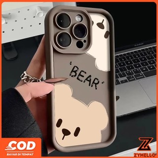 Ốp lưng cho OPPO A6X A6 A6 PRO A5i A5X A5 5G A3 A3X A18 A17 A60 A38 A79 A3 Pro A57 A77S A58 A7 A5S A12 F9 Pro A78 A17K Ốp điện thoại TPU chống sốc hình gấu nâu hoạt hình dễ thương