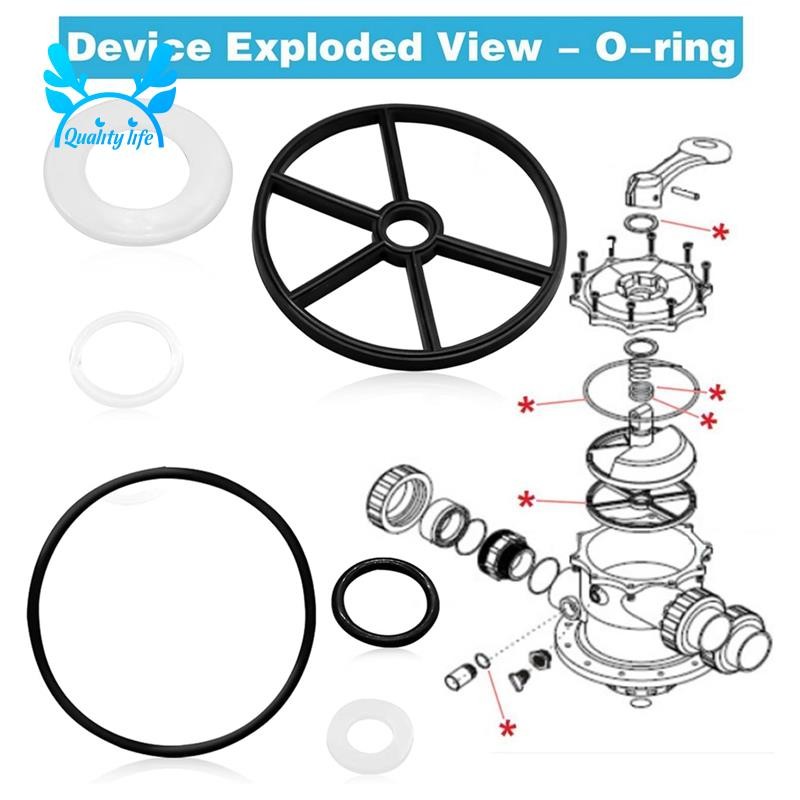Bộ phận lọc bể bơi 6 mảnh Bộ đệm nhện, cao su đen SPX0714L O-Ring Vari- XL Van SP0714T Bộ phận bơm bể bơi cho bộ lọc cát