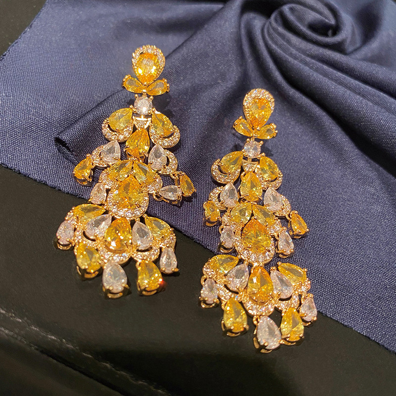 Bông tai tua rua thời trang sang trọng nhẹ tinh tế Zircon mới