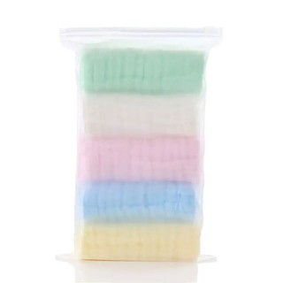 Set 5 khăn sữa nhăn 6 lớp màu pastel chất xô muslin mềm thấm hút tốt cho bé