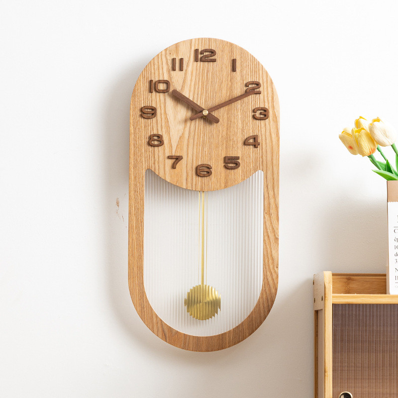 Đồng hồ treo tường, Đồng hồ treo tường kỹ thuật số xoay bằng gỗ, chạy bằng pin im lặng, Phòng khách, Phòng ngủ, Đồ trang trí phòng học