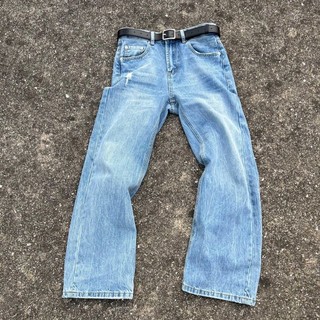 Quần jean ống thẳng Unisex có hiệu ứng thấm nước và họa tiết sét