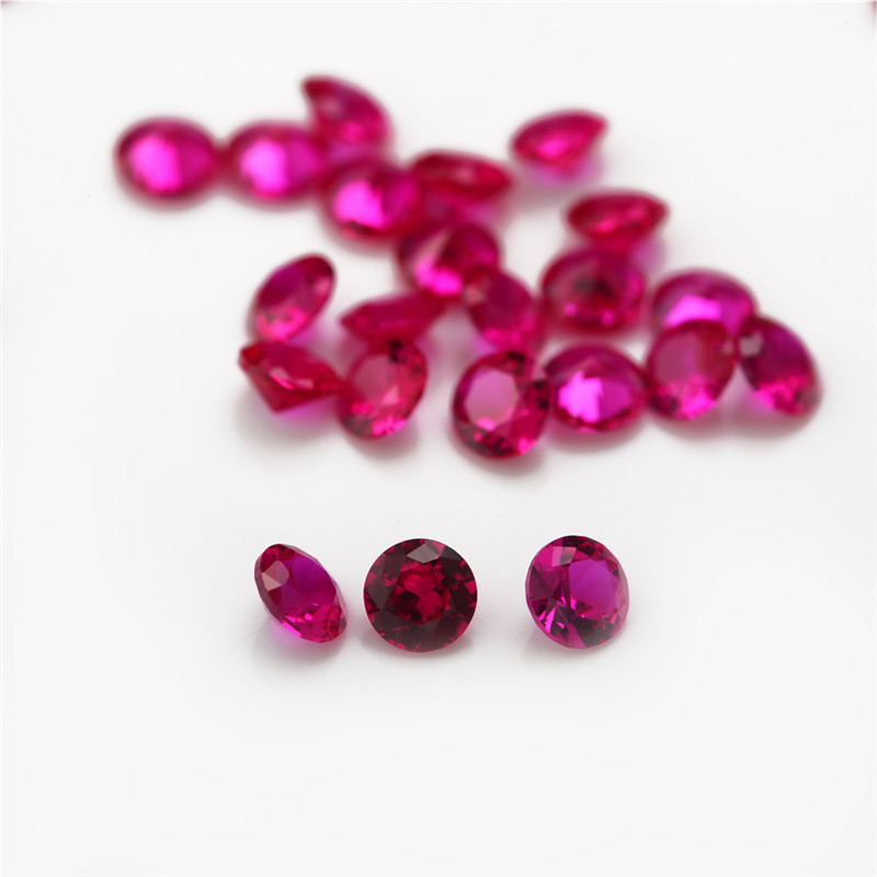 Kích thước 1.0mm ~ 10.0mm Cắt tròn 5 # Đá Corundum tổng hợp màu để trang sức