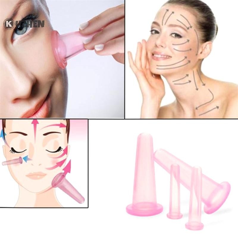 KUZHEN 2 Chiếc Silicone Cupping Hút Chân Không Mặt Massage Cốc Mặt Chân Tay Thư Giãn Hộ Gia Đình Chăm Sóc Sức Khỏe Da Mặt Nâng Dụng Cụ HOT