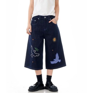 GKSSS Quần short denim nam thời trang phong cách hip-hop cổ điển kiểu Nhật Bản đường phố trung tính phong cách