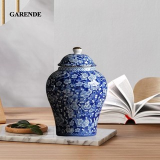 Garende Phong Cách Trung Hoa Gốm Gừng Bình Hoa Khô Đẹp Bằng Kính Châu Á Trang Trí Trung Quốc Xanh Trắng Bình Trung Tâm Đền Bình