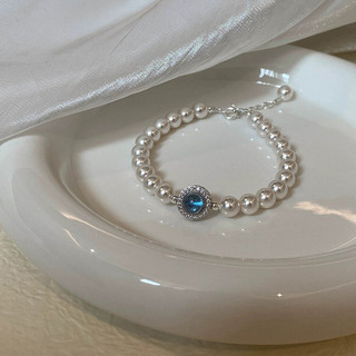 Vòng Tay Nữ Opal Xanh Zircon Đính Hạt Vòng Tay Nữ Phong Cách Pháp Cao Cấp Thiết Kế Đơn Giản Tất Cả Trận Đấu Vòng Tay Quà Tặng Giáng Sinh