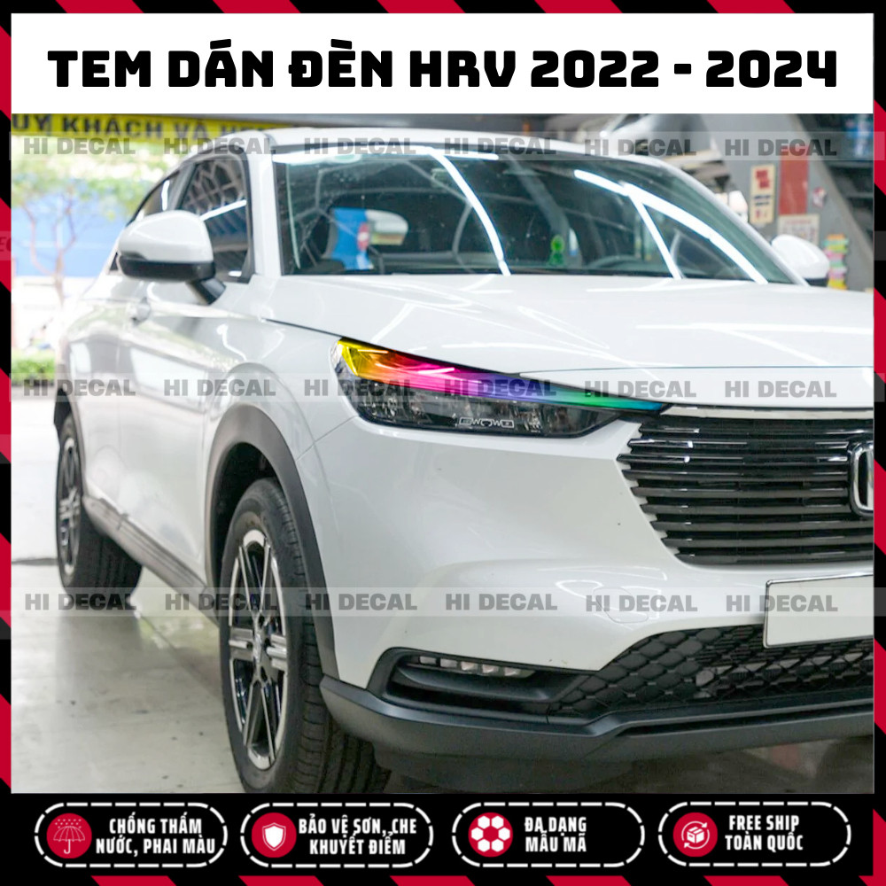Tem dán đèn HRV 2022 2023 2024, decal trang trí đèn HRV chống nước bền màu