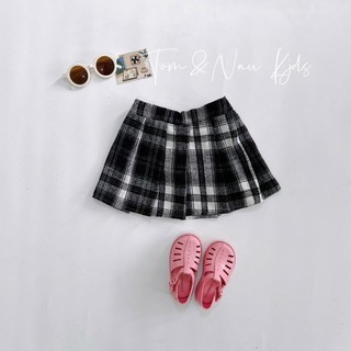 CV15-[tomnaukid] Chân váy xếp ly caro cho bé gái size từ 8-35Kg