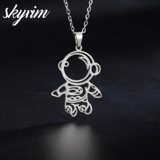 Vòng cổ bằng thép không gỉ SKYRIM Mặt dây chuyền phi hành gia Trang sức cho nữ