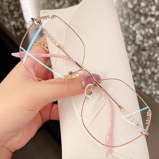 Kính đọc sách cắt cạnh kim cương không khung dành cho phụ nữ Trung niên và người cao tuổi Kính mắt siêu thị độ phân giải cao Kính đọc sách chống mệt mỏi chống ánh sáng xanh