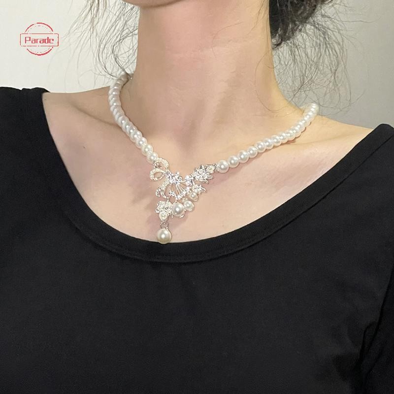 Diễu Hành Hoa Hình Giọt Châu Âu Và Châu Mỹ Vòng Cổ Ngọc Trai Bộ Bông Tai Nữ Tính Khí Đầm Vòng Cổ Bông Tai VN