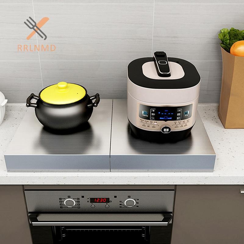 Rrlnmd Nồi cơm điện bằng thép không gỉ Khung bếp điện Giá đựng đồ nhà bếp Bếp Gas Tấm bảo vệ tấm MỚI