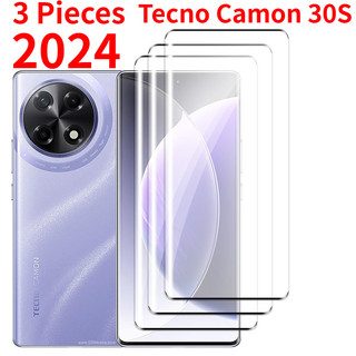 3 Miếng 9D Bảo Vệ Màn Hình Cho TECNO CAMON 30S 2024 TECNO CAMON 30 S 4G 5G Vỏ Kính Cường Lực Trong Suốt Phim HD Bảo Vệ Chống Trầy Xước 9H Cứng