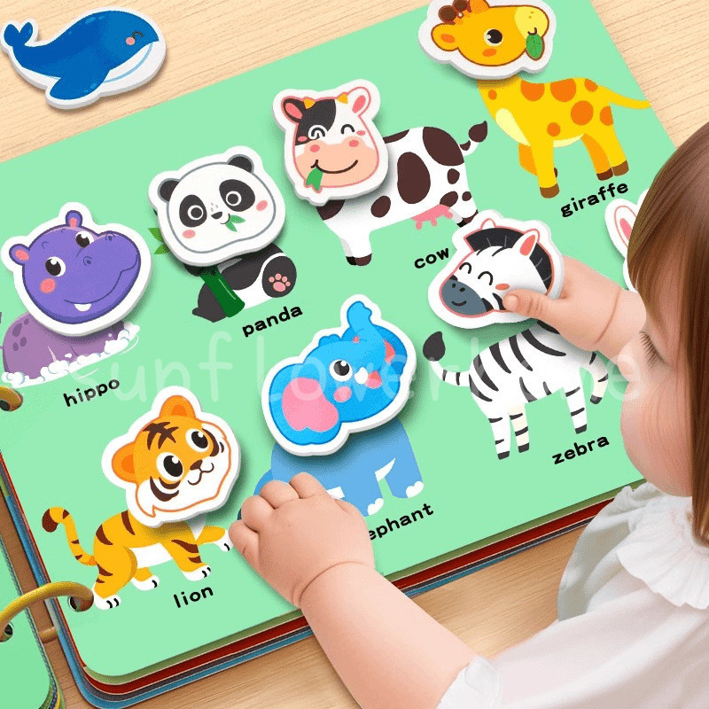 Sách Vải Xé Dán Thông Minh Cho Bé - An Toàn, Chống Ồn + 12 Trang Tương Tác