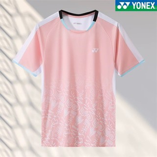 Áo sơ mi cầu lông YONEX mới dành cho nam và nữ, tay ngắn thấm mồ hôi và hấp thụ độ ẩm, chạy bộ ngoài trời là hàng đầu thể thao