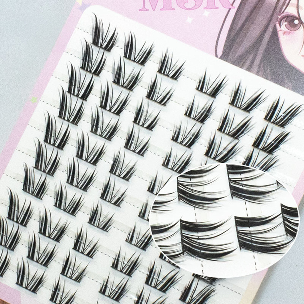 10-13mm Tự nhiên & Wispy Lash Wisps Phân đoạn Truyện tranh Cụm mi cho công việc Sinh nhật Tiệc và Du lịch