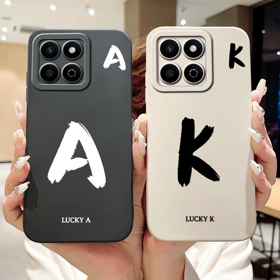 Honor X7C ALT-LX2 Vỏ Điện Thoại Honor X7C Chữ Thời Trang Đơn Giản Thiết Kế Họa Tiết A-Z Ốp Lưng Chống Sốc Silicon