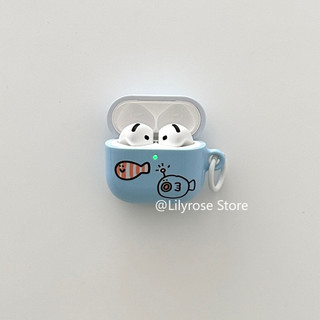 Hộp đựng tai nghe cá cho AirPods 4 [2024] AirPods Pro2 Pro 3 2 1 Vỏ tai nghe không dây Apple màu xanh IMD