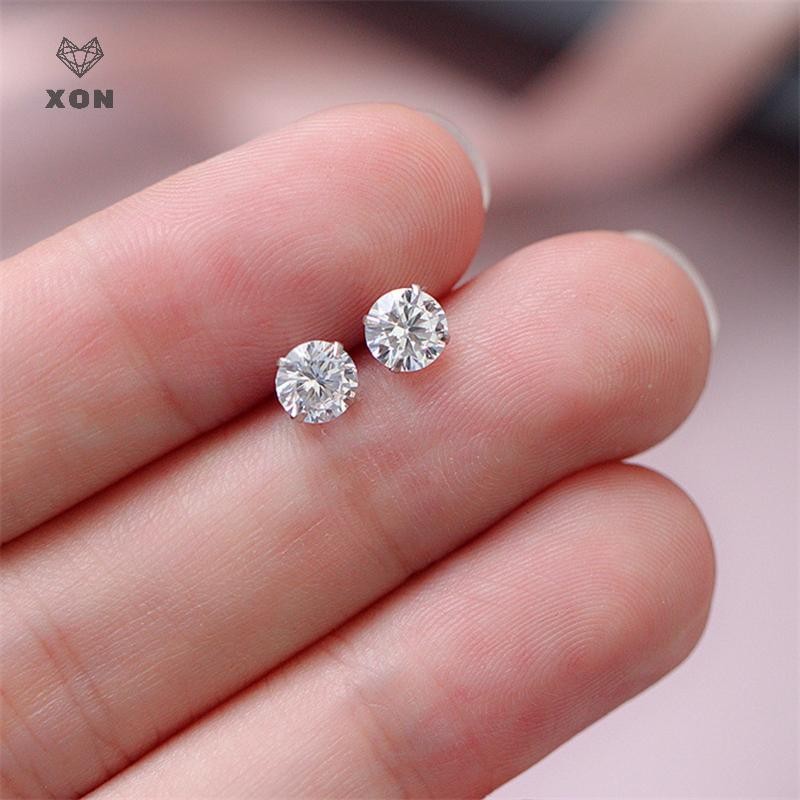 [XON] 1 Đôi Bông Tai Zircon Four Prong Đơn Giản Cho Nữ [VN]