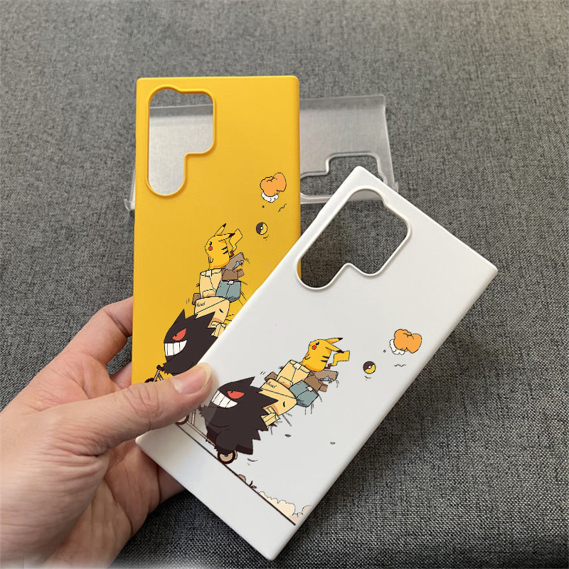 Dành Cho Samsung S25 Ultra S24 Ultra A56 S23 Pokemon Pikachu Gengar Siêu Mỏng Mờ Cứng Ốp Lưng Điện Thoại S22 S21 FE S20 A55 A53 A16 A15 A33 A72 Vỏ Chống Sốc