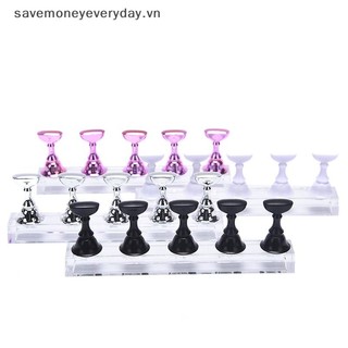 [savemoneyeveryday] 1 Bộ Giá Đỡ Móng Tay Thực Hành Kệ Trưng Bày Pha Lê Acrylic [vn]