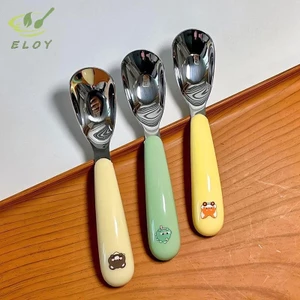 Thìa Hộ Gia Đình Chống Rơi Thép Không Gỉ 304 Cho Bé Trẻ Em Bổ Sung Thìa Thực Phẩm Bộ Đồ Ăn Bé Gái VN