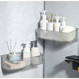 Khay dán tường nhà tắm nhựa trong suốt kiểu nhật,Kệ treo tường nhà tắm nhà bếp
