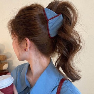 Kẹp tóc vải kẻ sọc, mũ thỏ/gấu dễ thương phong cách Hàn Quốc cho bé gái