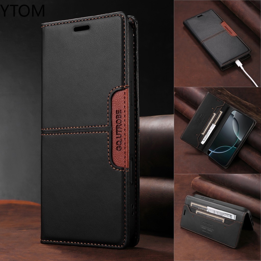Vỏ Từ Tính Cho Xiaomi 14T POCO C75 C65 Redmi Note 13 Pro + Pro Plus 5G 13C 14C 11 11S 10 10S 10C 9 9s 4G Splice Ví Da PU Flip Cover Có Khe Cắm Thẻ Giá Đỡ Vỏ Mềm