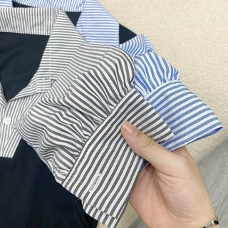 Đồ  bigsize nữ gồm áo  kiểu và áo phối cổ sơ mi tay bồng điệu đà đi học, đi làm cho nàng Chuppy- SM188+SM185