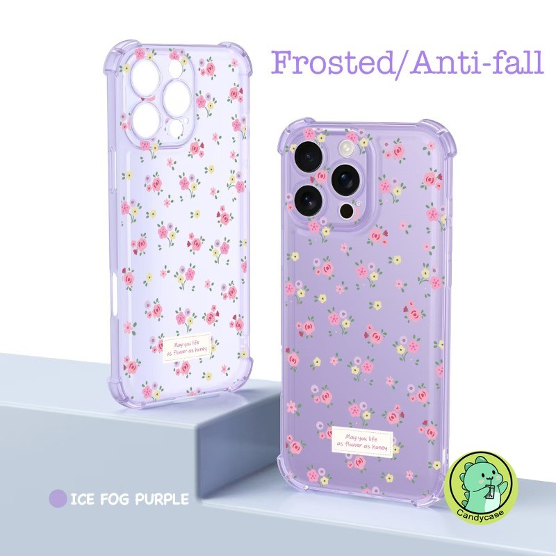 Ốp Điện Thoại Ice Mist AirBag Cho Vivo V50 Lite V50E V40 V30 V29 V27 V27E V25 V23 V21 Pro Lite 5G 4G Matte Cover Hoạt Hình Dễ Thương Hoa Sang Trọng Vỏ Mềm Chống Sốc