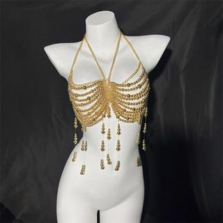 1 Chiếc Ngọc Trai Dây Xích Tua Rua Treo Cổ Áo vest top body Chain