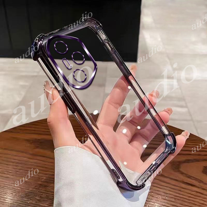 Ốp lưng trong suốt mạ góc chống sốc silicon mềm cho HONOR 400 Pro 5G