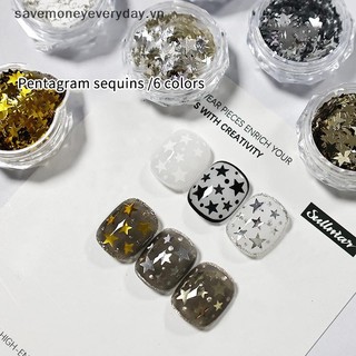 [savemoneyeveryday] 1Box Five Pointed Star Nail Mix Sequins Flash Nail Shining Mirror Trang trí bột nghệ thuật móng tay DIY Nail Art Người đam mê [vn]