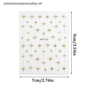 [savemoneyeveryday] 1 Tấm Miếng Dán Móng Tay 3D Laser Starburst Bạc Vàng Trang Trí Móng Tay Nghệ Thuật Sống Động Cho Làm Móng Tay Nghệ Thuật Làm Móng Tay Pháp Và Móng Tay DIY [vn]