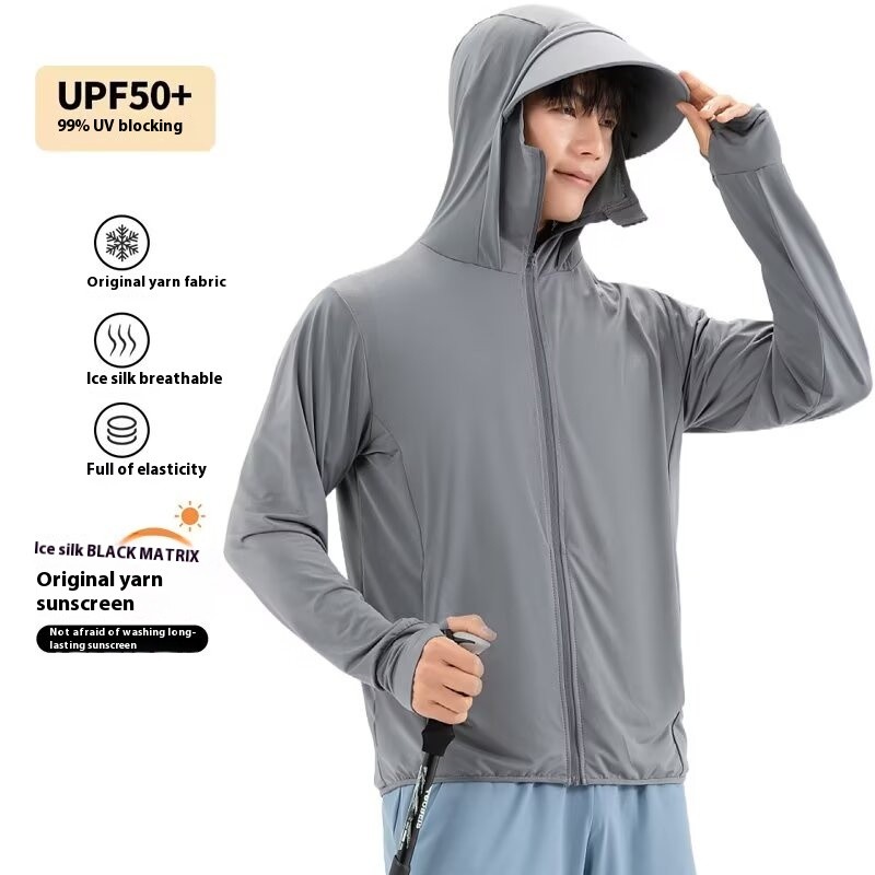 Áo khoác chống nắng nhẹ mùa hè dành cho nam có khả năng chống tia cực tím UPF50 +