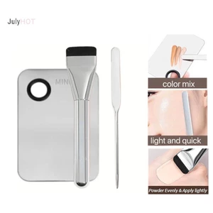 Julyhot Kem Nền Trang Điểm Bàn Chải Trộn Bảng Thép Không Gỉ Kem Nền Môi Phấn Mắt Trộn Bảng Với Thìa Dụng Cụ Trang Điểm Massivedeals