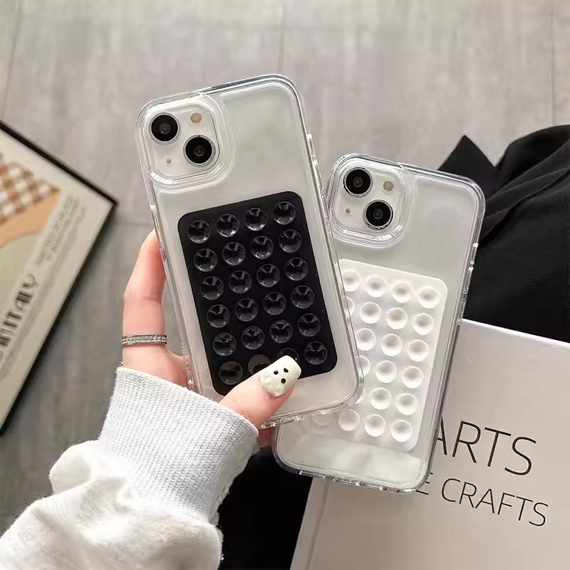 Ốp Điện Thoại Cho iPhone 16 15 14 Pro Max 11 12 13 Pro 7 8 Plus XR X XS SE2 3D Hút Trong Suốt Chống Sốc