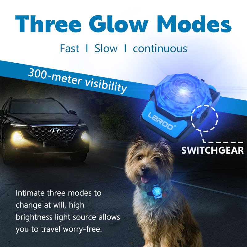 HamshMoc Pet Đèn LED Chống Mất Chống Nước Chó Dạ Quang Mặt Dây Sạc USB Với 3 Chế Độ Cho Chó Cổ Dây Xích Phụ Kiện
