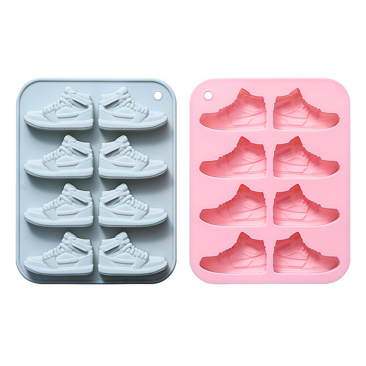 8 Khoang Sneaker Mô Hình Khuôn Silicon Khuôn Socola Fondant Jelly Epoxy Ice Cube Khuôn Silicon DIY Dụng Cụ Nướng Bánh * - * &