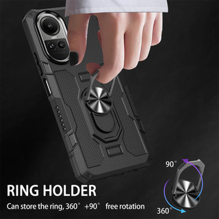 Dành Cho OPPO Reno 10 5G / Reno 10 Pro 5G Ốp điện thoại PC Cứng Mặt Sau TPU Mềm Cạnh Bảo Vệ Camera Giá Đỡ Nhẫn Chân Đế Chống Sốc Mỏng Bao